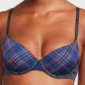 Victoria's Secret Plaid Bra - Blue and Pink